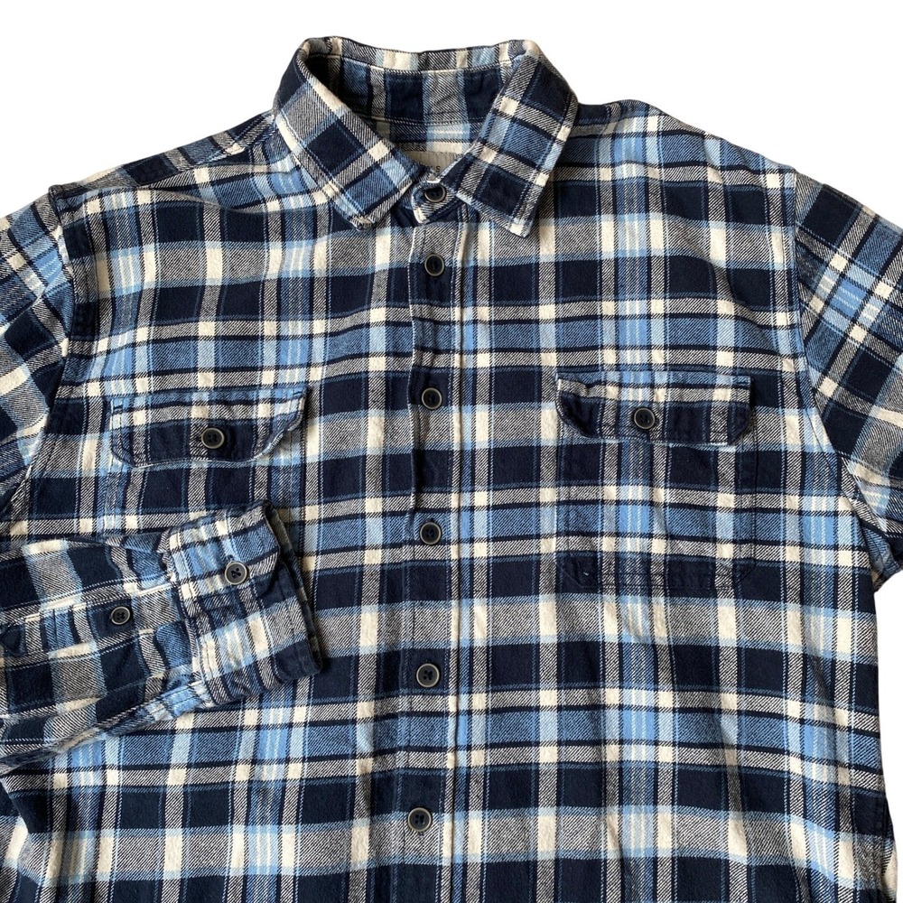JACHS Mens Blue Plaid Flannel Shirt Size XL Long Sleeve Button Up Outdoor